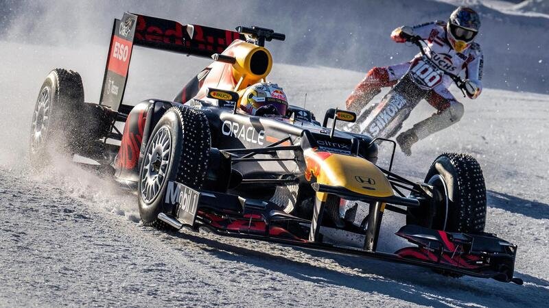 F1 VS Speedway, Verstappen VS Zorn. La sfida &egrave; sul ghiaccio [VIDEO]