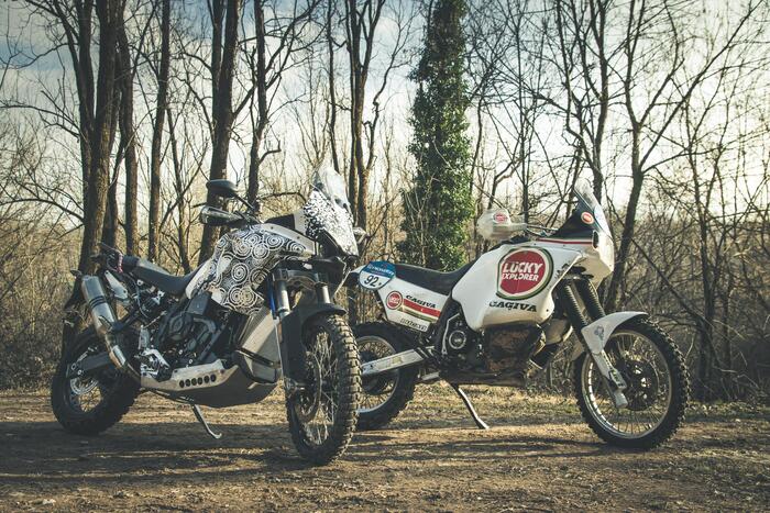 La nuova Lucky Explorer e la Cagiva di Edi Orioli