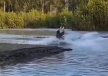 Quando si chiude l’anteriore sulla moto… d’acqua! [VIDEO]