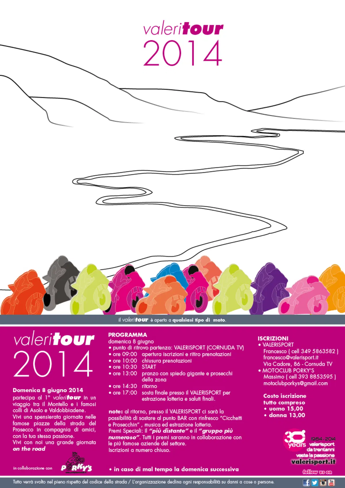 Valeri Tour 2014: aperte le iscrizioni per domenica 8 Giugno