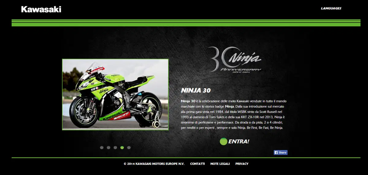Kawasaki: Ninja30.com, il mini-sito dedicato all’anniversario della Ninja