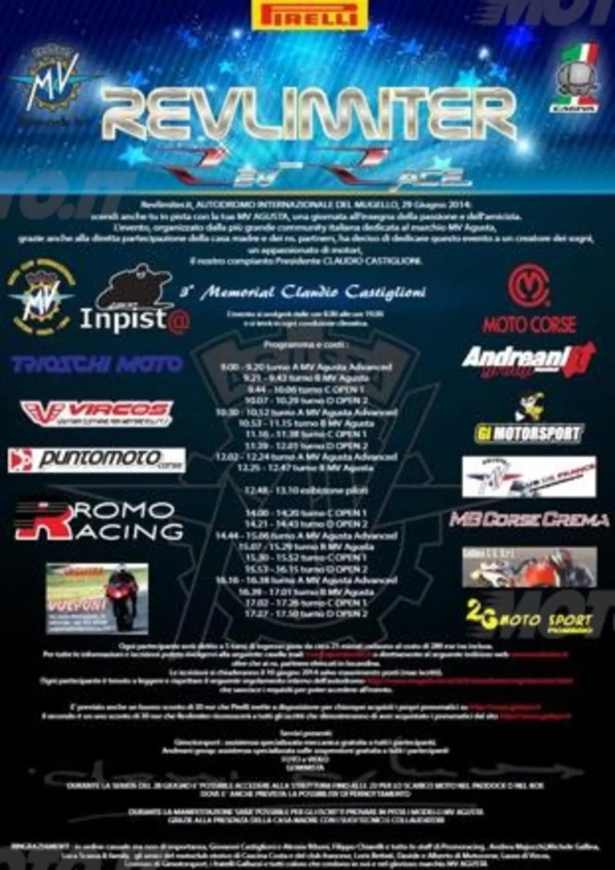 3&deg; Memorial Claudio Castiglioni: il 29 giugno 2014 al Mugello