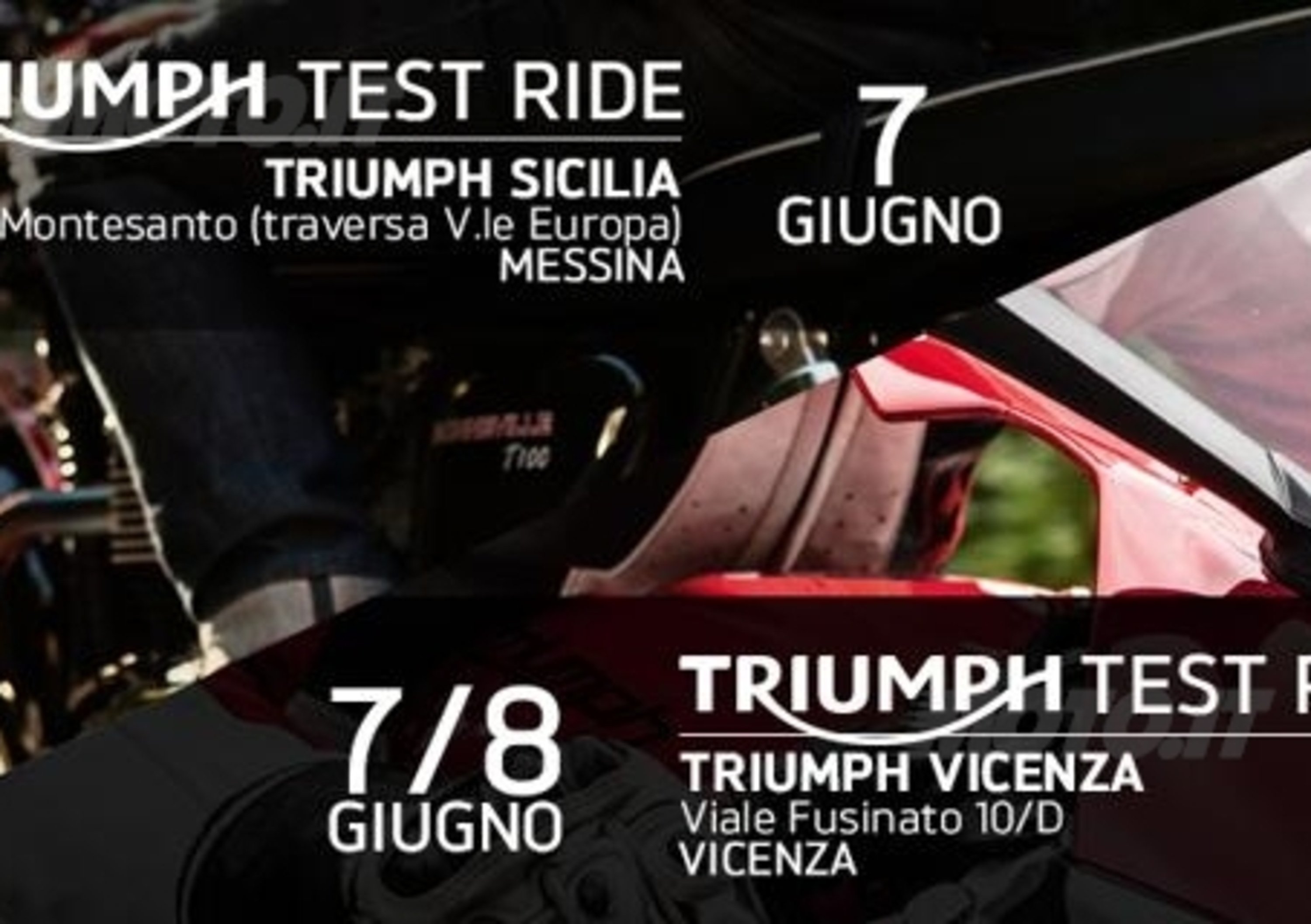 Triumph Test Ride, questo fine settimana a Vicenza e Messina