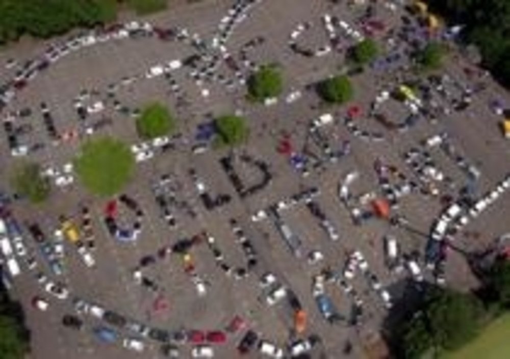 La foto aerea del raduno 