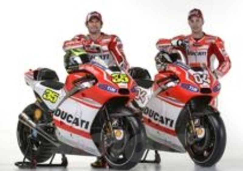 Crutchlow, Dovizioso e le Ducati Desmosedici GP14
