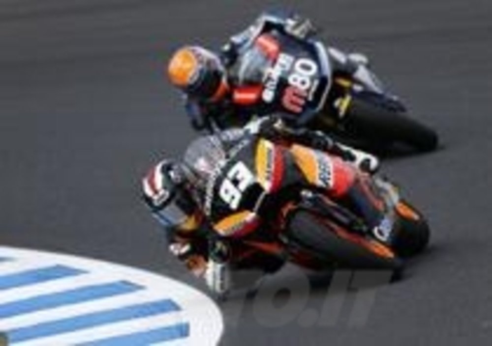 Marquez durante l&#039;incredibile GP di Motegi 2012
