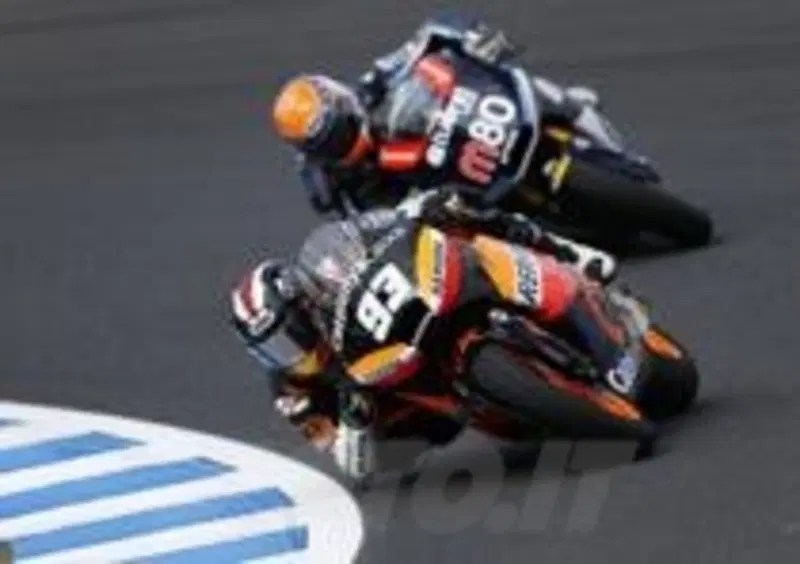 Marquez durante l'incredibile GP di Motegi 2012