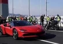 Kawasaki H2R sfida Ferrari SF90: Sofuoglu al manubrio e Razgatlioglu al volante [VIDEO]