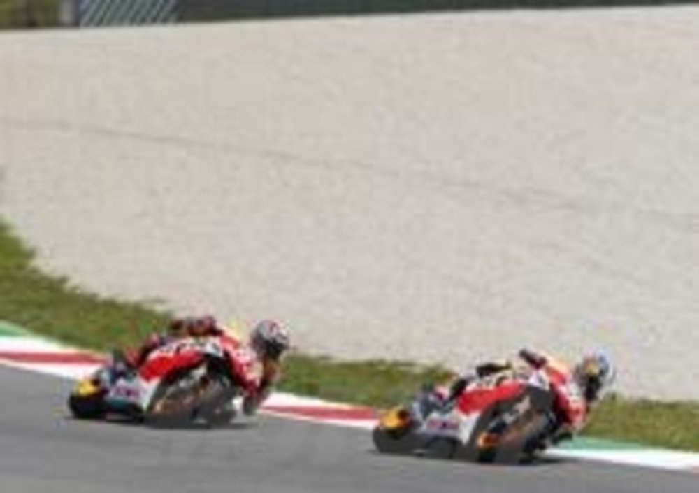 Marquez segue Pedrosa: una situazione vista spesso nei primi GP della stagione
