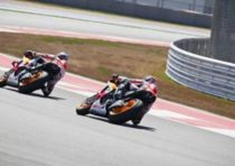 Le due Honda ufficiali in pista ad Austin
