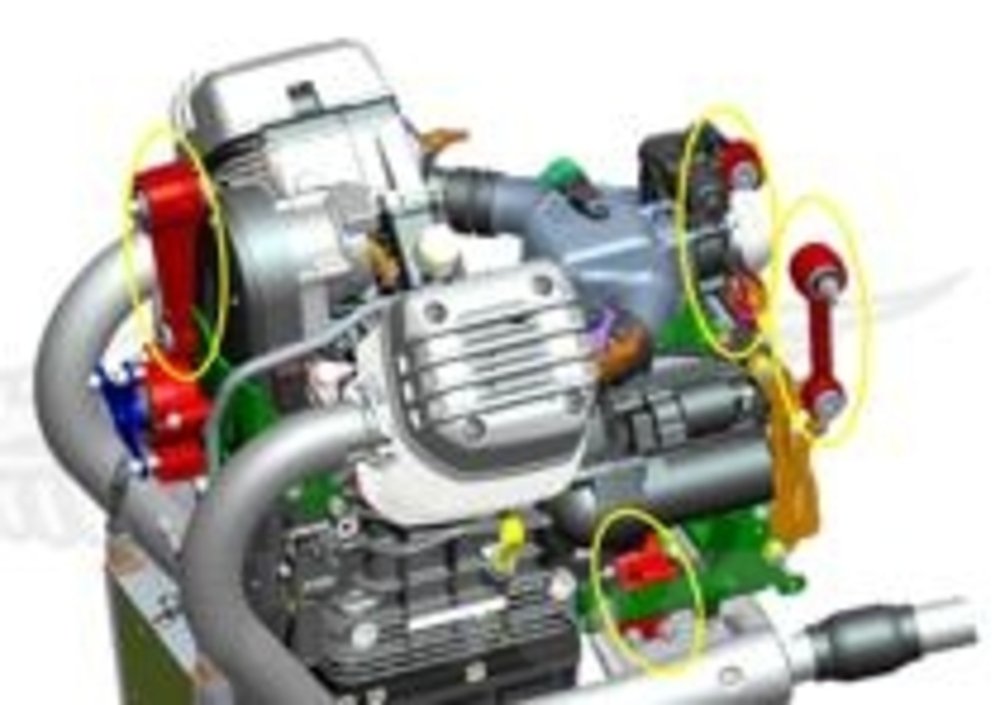 Motore Guzzi 1400 con montaggi elastici

