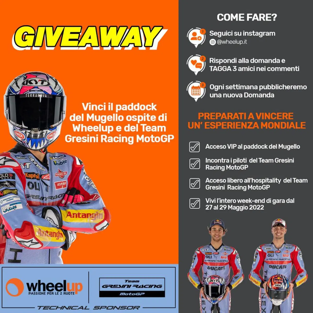 Vinci il paddock MotoGP del Mugello con Wheelup