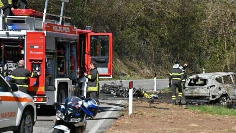 Tremendo incidente in moto nella bergamasca: 2 morti, 11 persone coinvolte