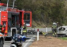 Tremendo incidente in moto nella bergamasca: 2 morti, 11 persone coinvolte