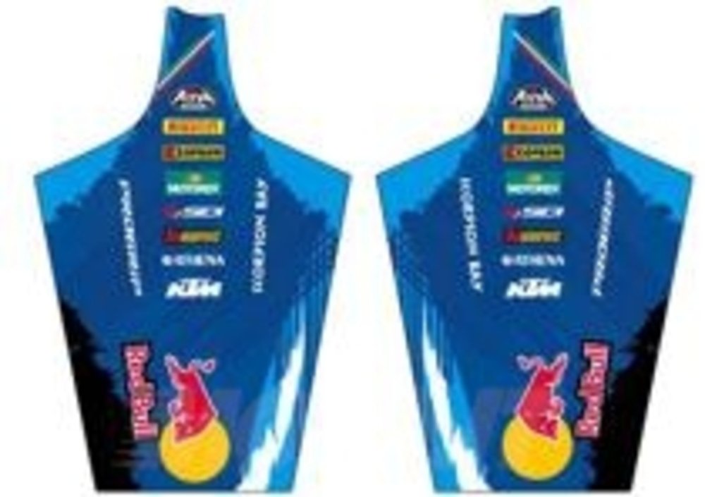La grafica delle maniche della maglia di Cairoli proposta da KTM alla Federazione
