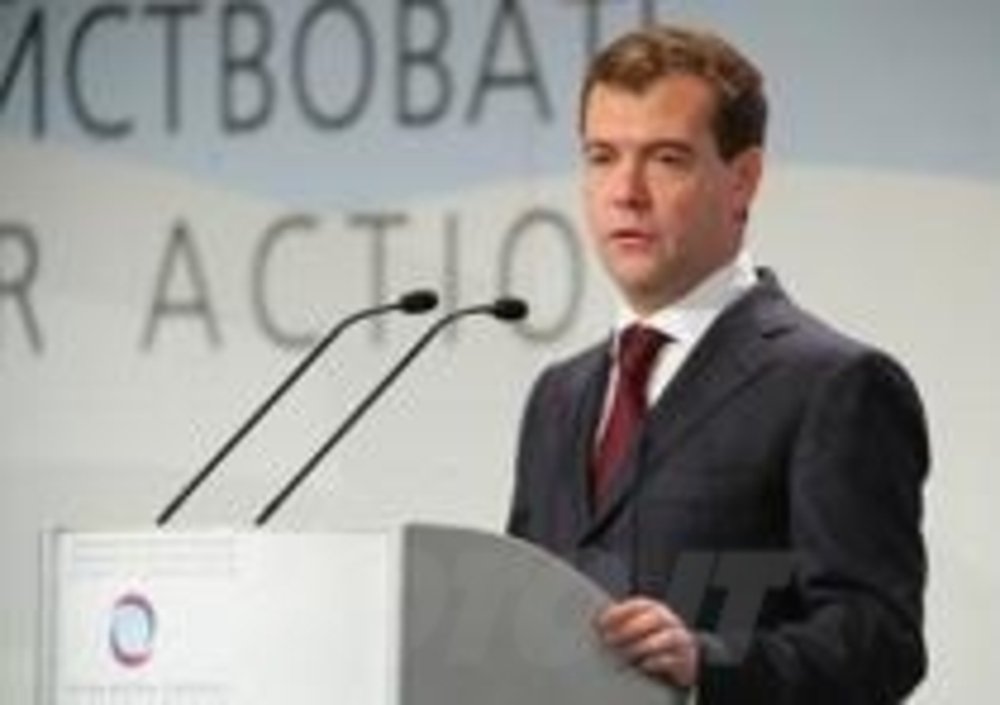 Il presidente russo Dmitry Medvedev 

