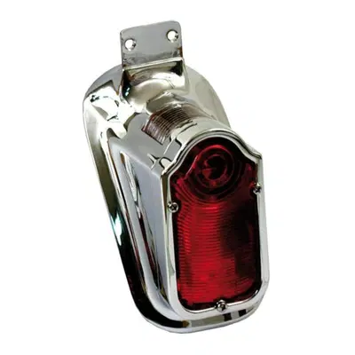 Faro posteriore Tombstone cromato - omologato Moto 