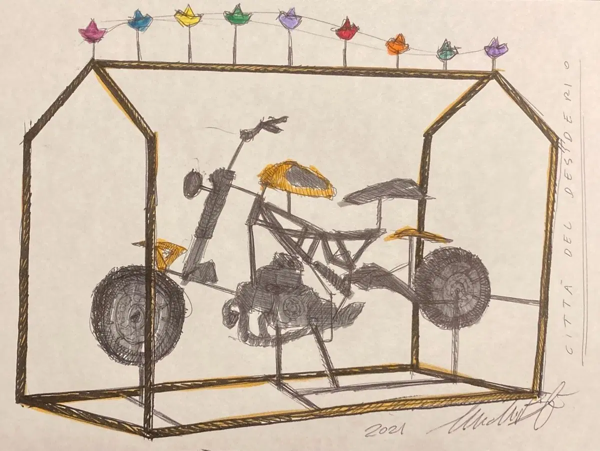 Ducati Scrambler "Città del desiderio", opera di Michelangelo Barbieri (4)