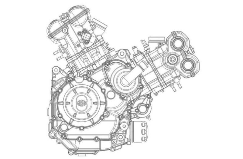 Uno dei disegni di brevetto del motore Gilera