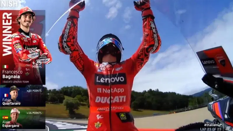 MotoGP 2022. GP d'Italia al Mugello, Trionfo di Pecco Bagnaia