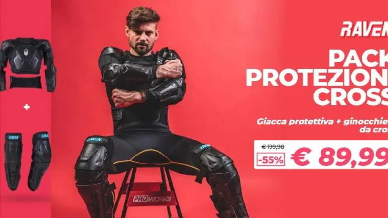 Promozione protezioni moto Raven by 24MX: le occasioni che ti salvano la vita
