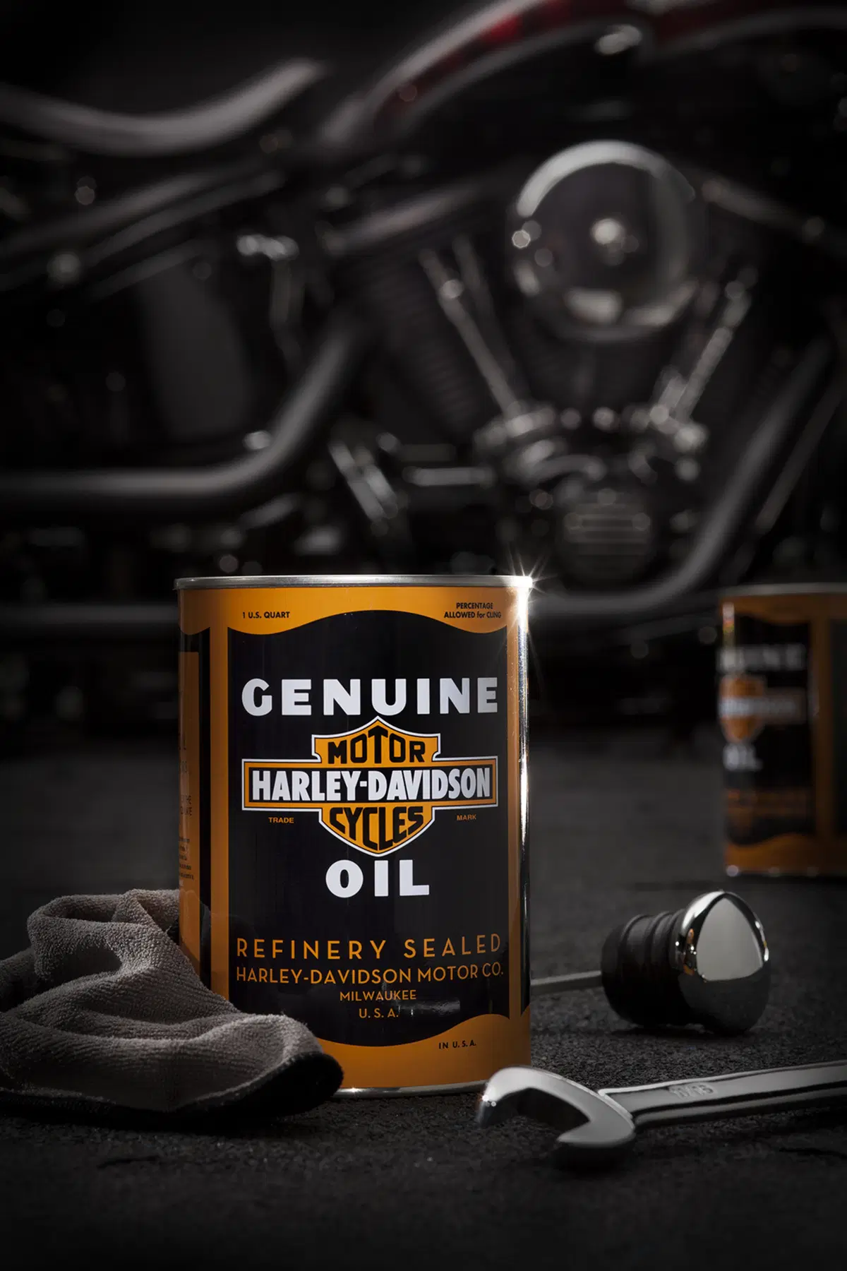 Harley-Davidson: latta d'olio vintage per collezionisti, dal 1935