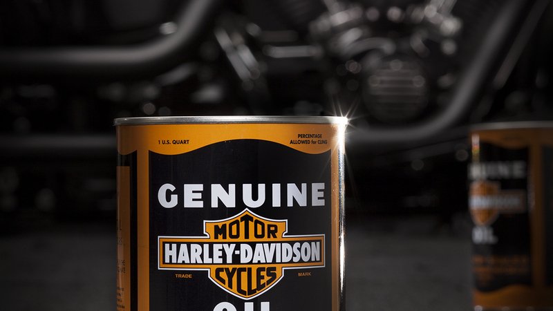Harley-Davidson: latta d&#039;olio vintage per collezionisti, dal 1935