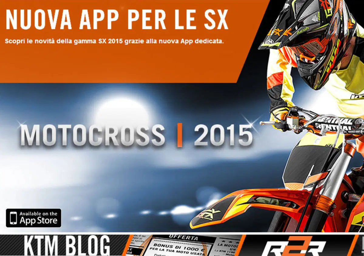  KTM goes Digital: l'App per scoprire le novit&agrave; della gamma SX 2015