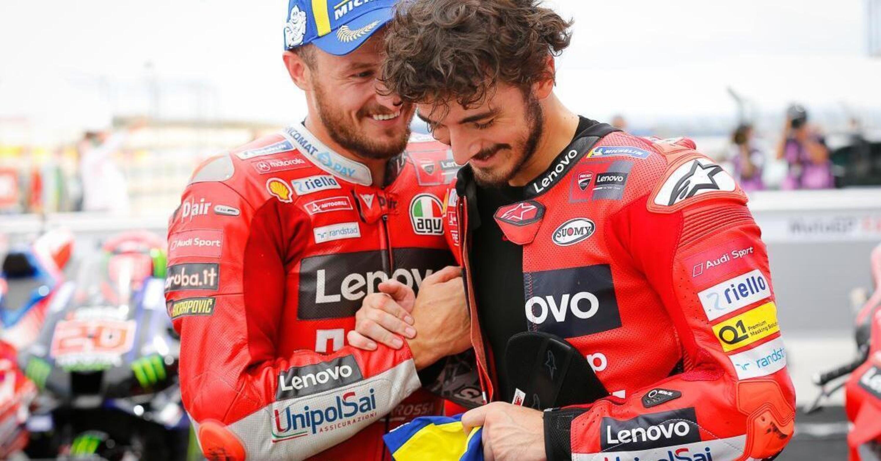 MotoGP 2022. GP di Germania, Pecco Bagnaia: &quot;Io e Jack abbiamo reso la Ducati competitiva anche nel guidato&rdquo;