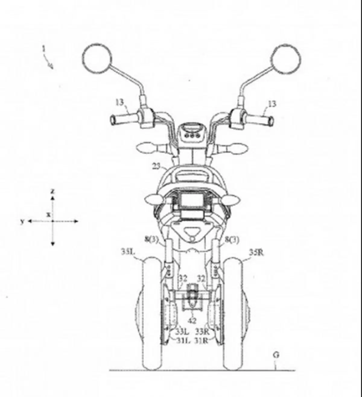 Yamaha, brevetti per un nuovo tre ruote elettrico che piega