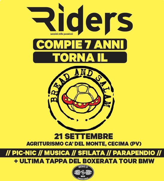 Riders compie 7 anni e festeggia con “Bread and Salam”