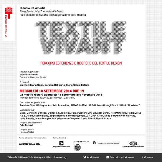 Dainese Textile Vivant, in Triennale dall’11 settembre al 9 novembre