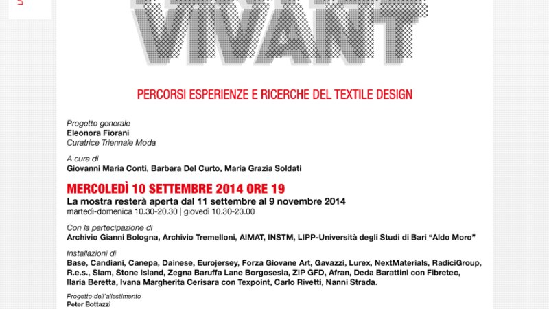 Dainese Textile Vivant, in Triennale dall&rsquo;11 settembre al 9 novembre