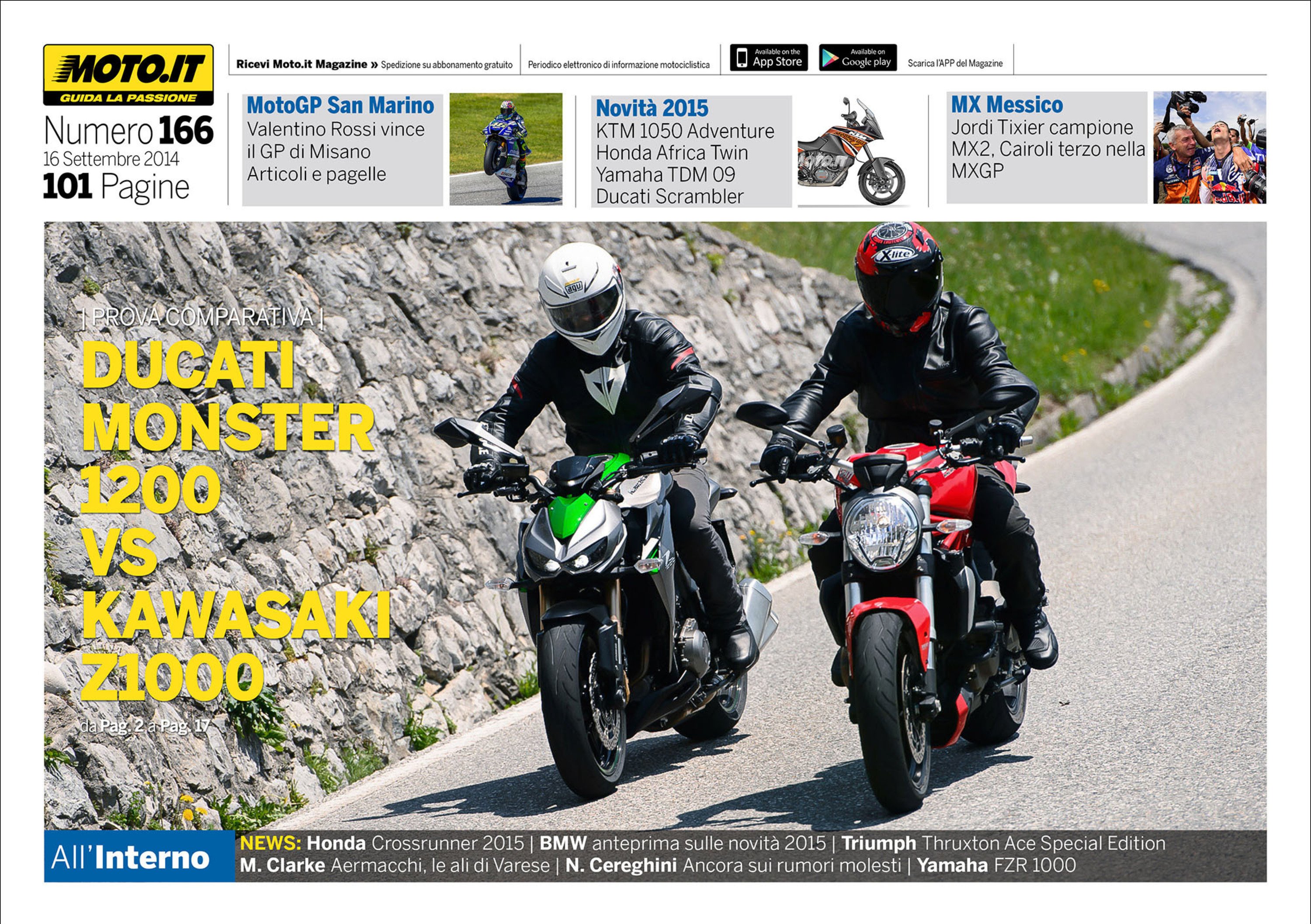 Magazine n&deg;166, scarica e leggi il meglio di Moto.it 