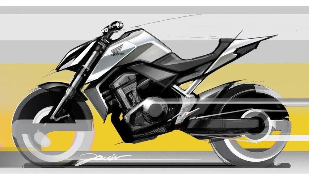 Un disegno della futura Hornet che &egrave; stata disegnata da Giovanni Dovis, della R&amp;D Honda a Roma