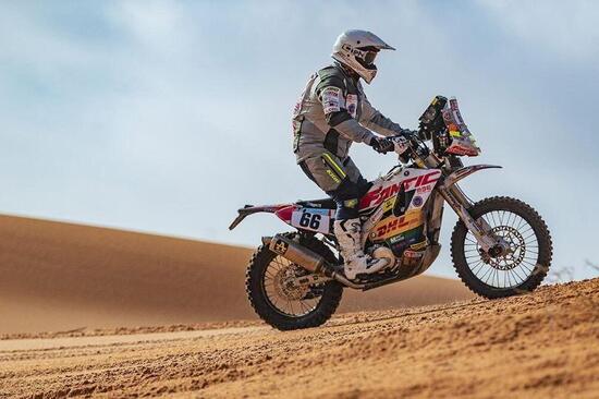 Franco Picco con la Fantic 450 Rally all'ultima Dakar