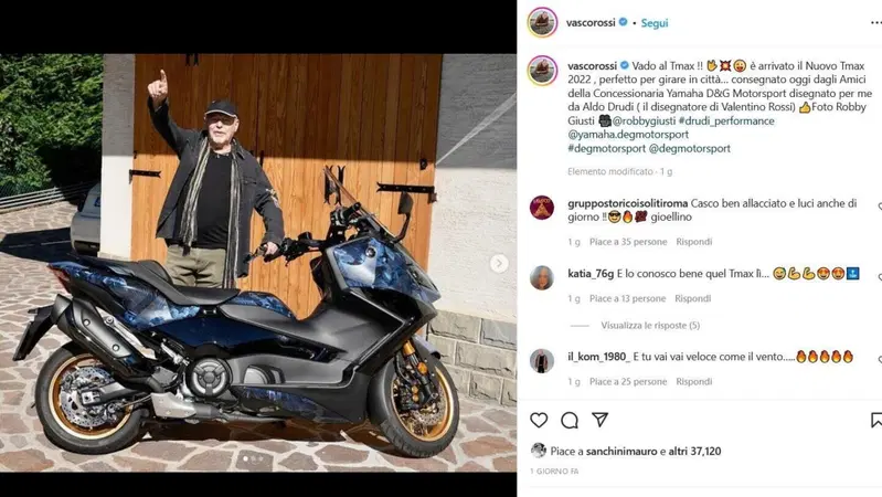 Ecco com'&egrave; il TMax di Vasco Rossi disegnato da Aldo Drudi