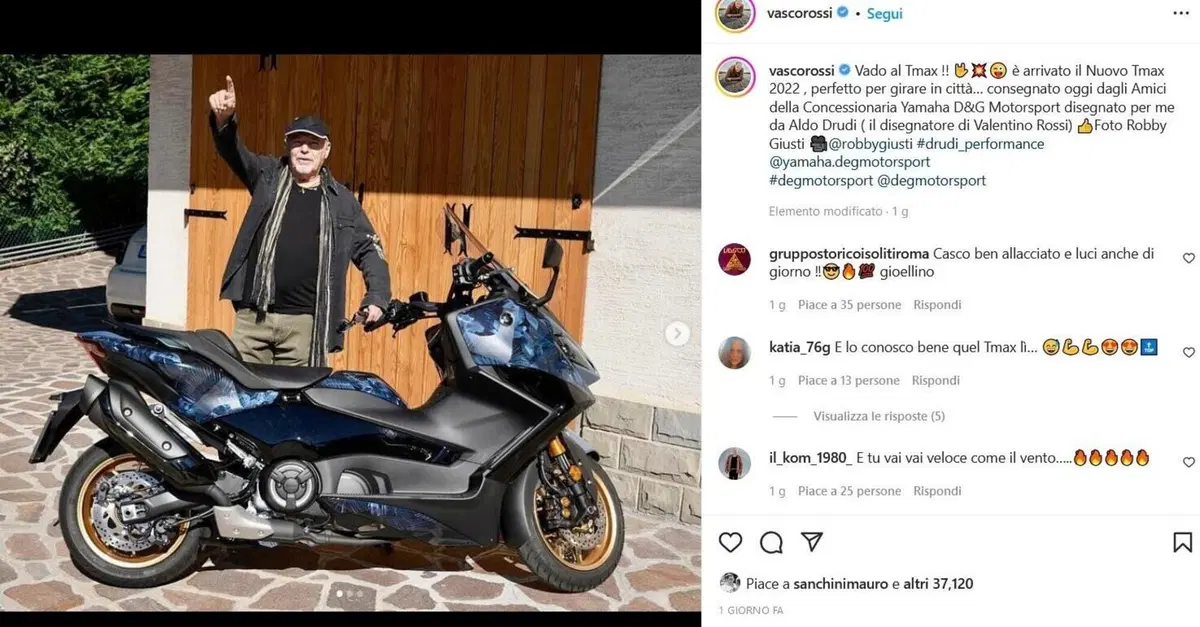 Ecco com'&egrave; il TMax di Vasco Rossi disegnato da Aldo Drudi