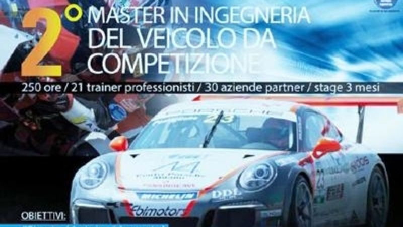 Arriva il master in ingegneria del veicolo da competizione