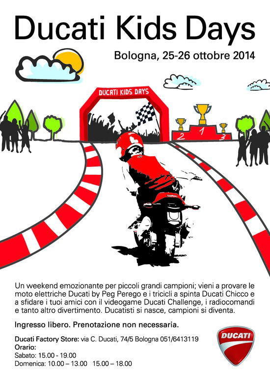 Ducati Kids Days, 25 e 26 ottobre a Borgo Panigale