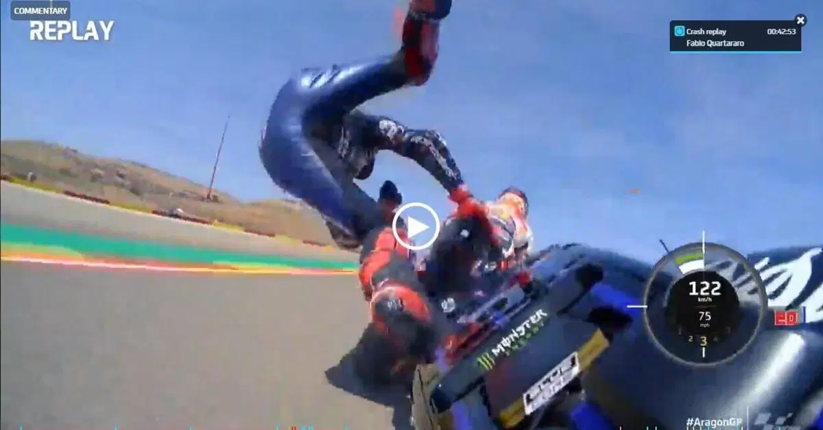 MotoGP 2022. Alpinestars: "La cerniera della tuta di Fabio Quartararo &egrave; stata rotta dalla gomma della moto, sollecitazione mai vista"