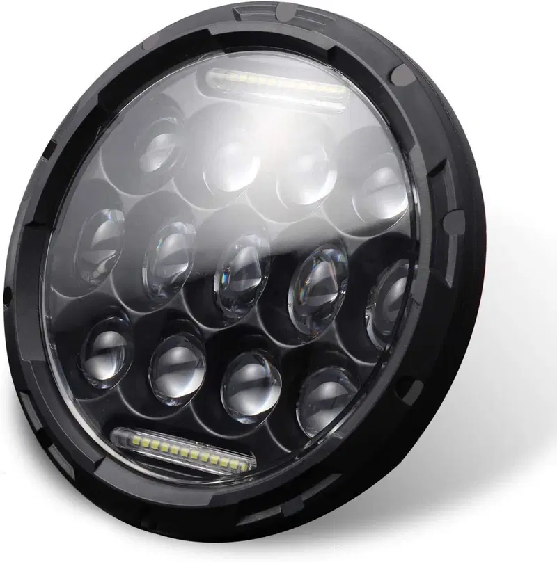 Parabola LED da 7" nera luce anabbagliante e abbag 