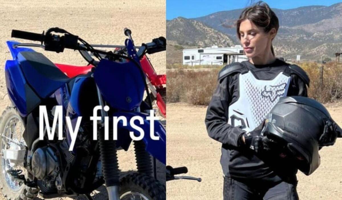 Elisabetta Canalis Per La Prima Volta In Sella Una Moto Da Cross VIDEO 