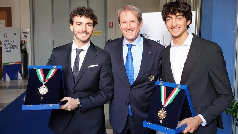 A Francesco Bagnaia e Andrea Verona i Collari d&rsquo;Oro del CONI