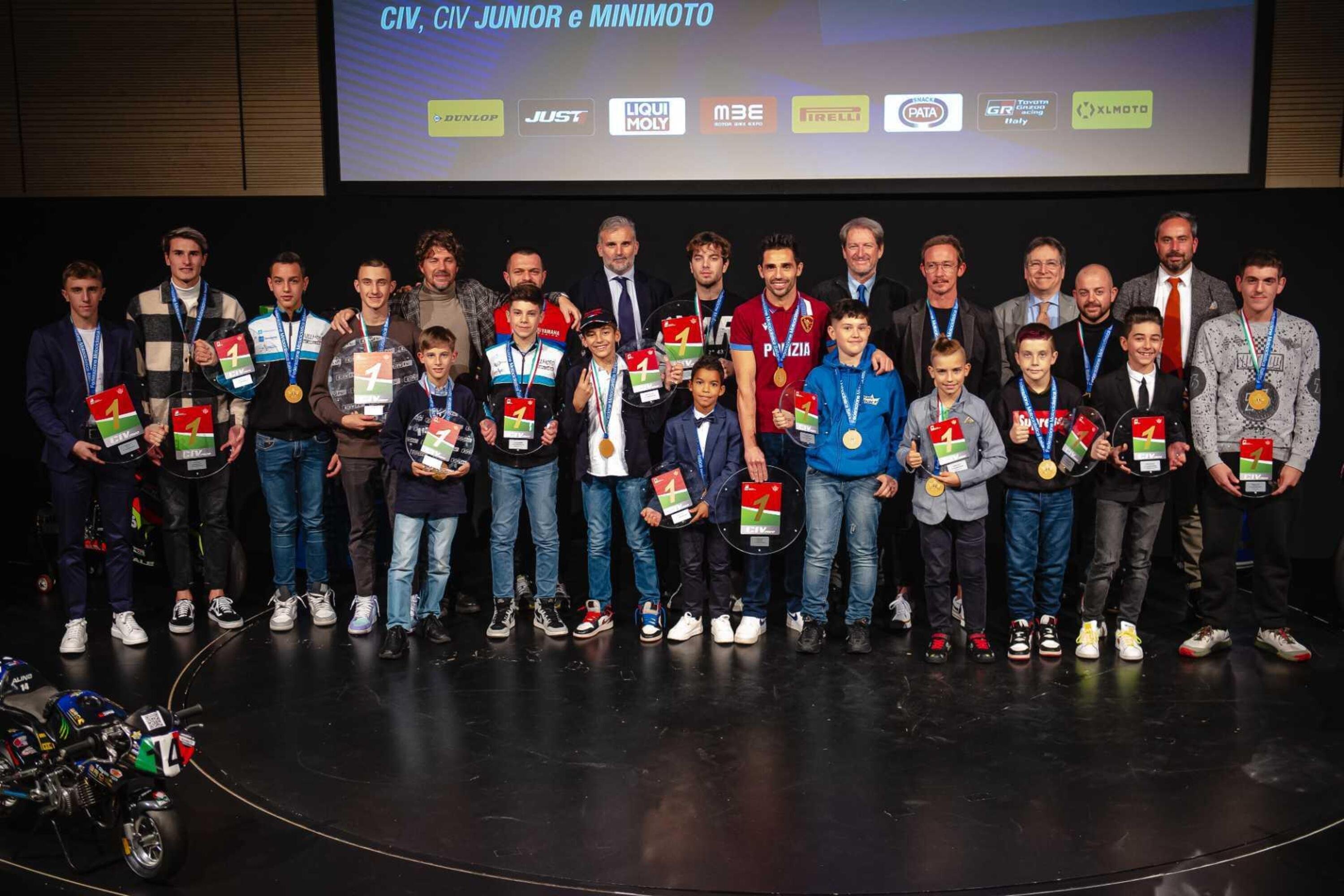 Premiati a Roma i Campioni CIV, CIV Junior e CIV Minimoto 2022