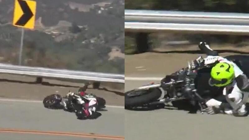 Non importa se hai la Ducati Monster o la Suzuki SV650: se quella curva la fai male, cadi! [VIDEO VIRALE]