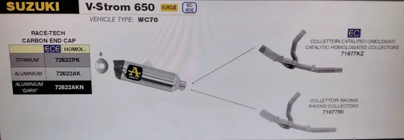 Impianto completo arrow per v storm 650 (3)