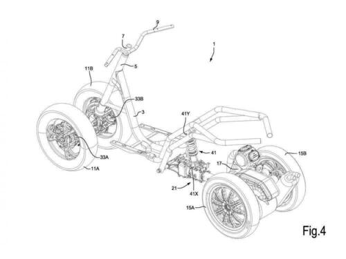 Piaggio brevetta il multiruota che si inclina a metà