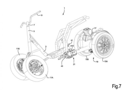 Piaggio brevetta il multiruota che si inclina a metà (4)