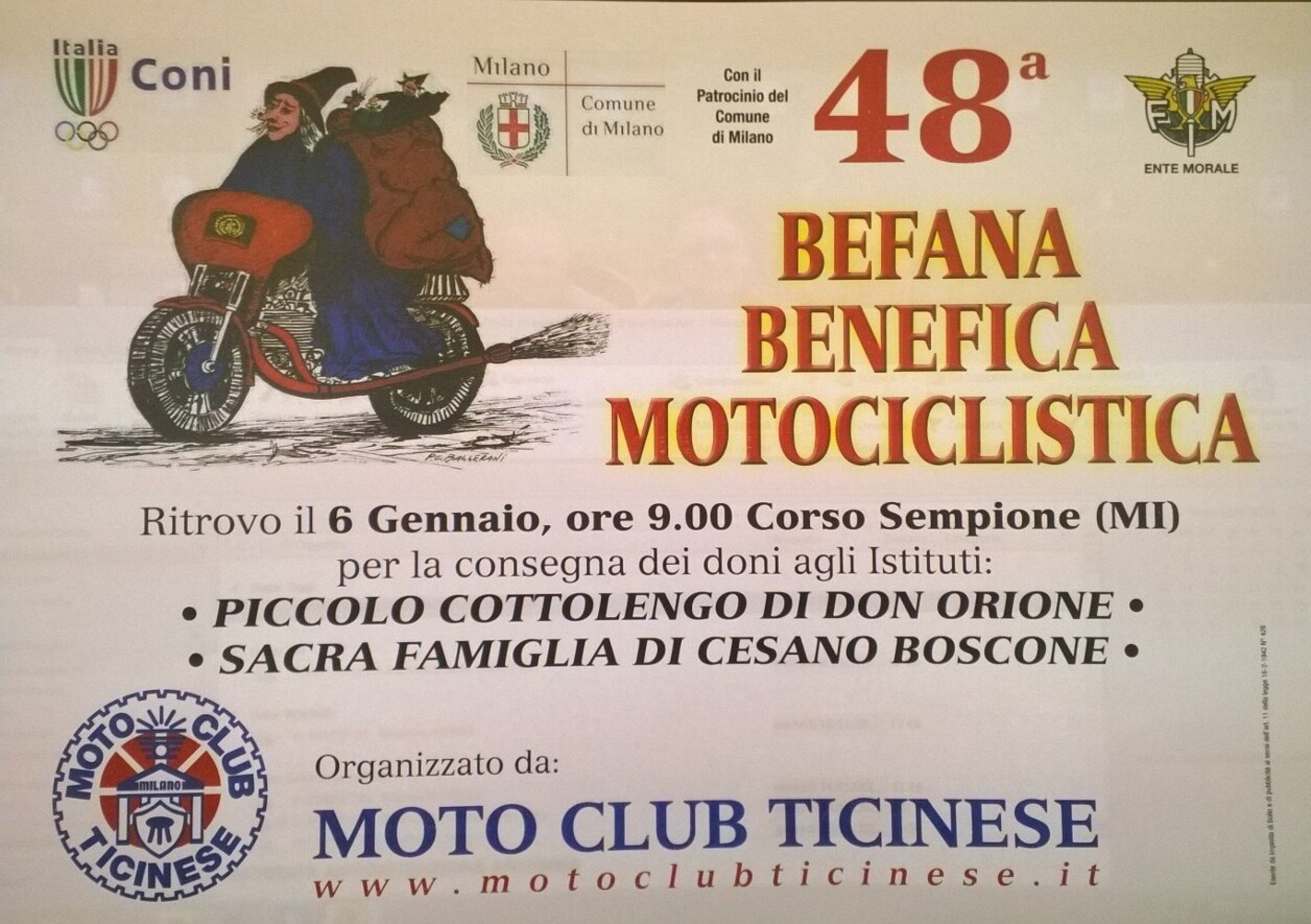 Befana Benefica 6 gennaio 2015: appuntamento a Milano in Corso Sempione!